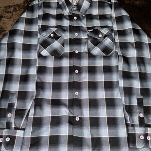 Dixxon Shadows Fall Long Sleeve Men's Black and Gray Flannel Shirt